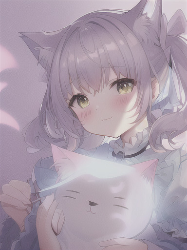 Anime Girl PFP with a cat by ArtificialHub on DeviantArt