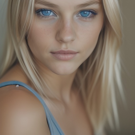 Blue eyes and golden hair