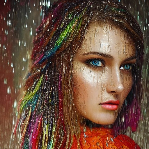 Crowdsourced AI Art - dripping wet face 