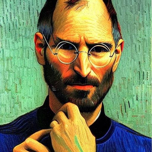 A Portrait Of Steve Jobs With His Hand On His Chin By Vincent V Arthubai 5406