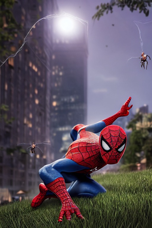 spiderman, 3d , cute and adorable, Pixar render, intricate detai... -  