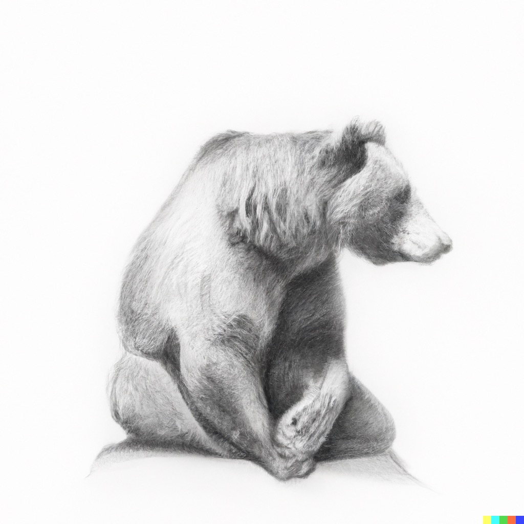Realistic Bear growling. They are in a cloudy forest. With fierce warriors  in the background tattoo idea | TattoosAI